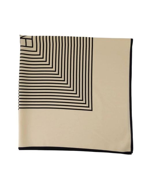 Totême Black Mittelsilbernes Monogramm-Seidenschal