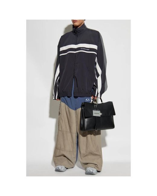 Balenciaga Jassen ,Blauw ,Leer Jas Met Een Vintage Effect in het Blue voor heren