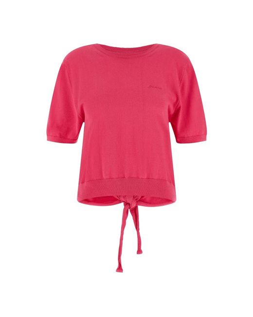Ganni Pink Round-Neck Knitwear