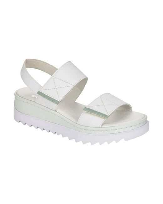 Rieker White Flat Sandals