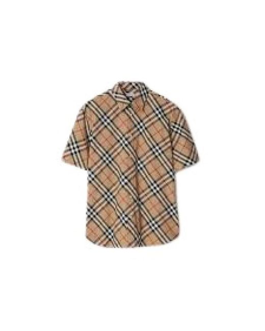 Short Sleeve Shirts di Burberry in Natural da Uomo