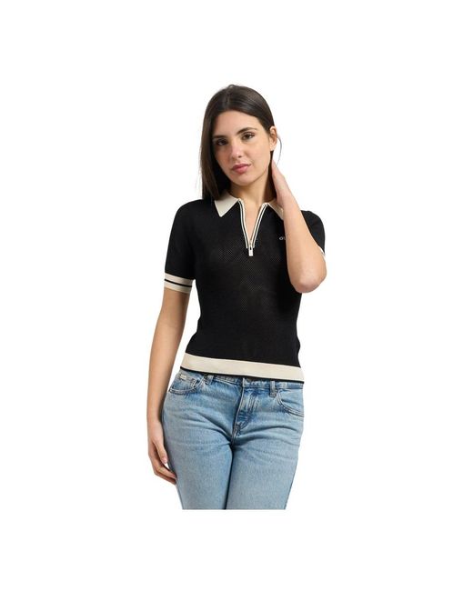 Guess Gabry Cropped Polo in het Black