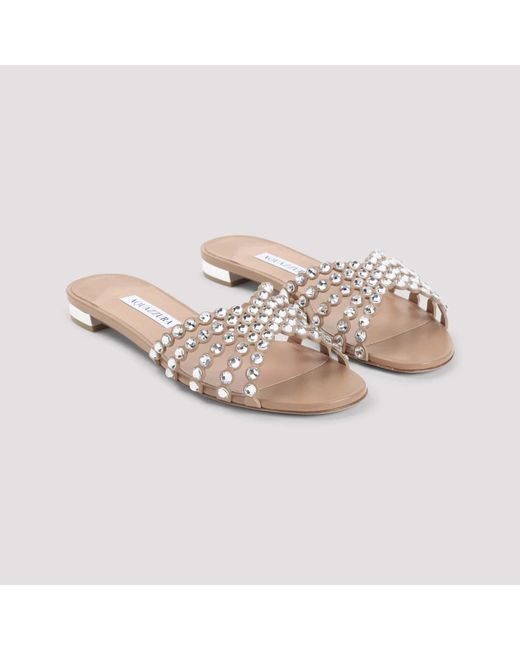 Aquazzura White Sliders
