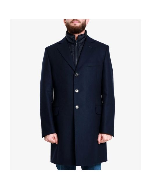 Fay Jassen ,Blauw ,Wol Double Coat in het Blue voor heren