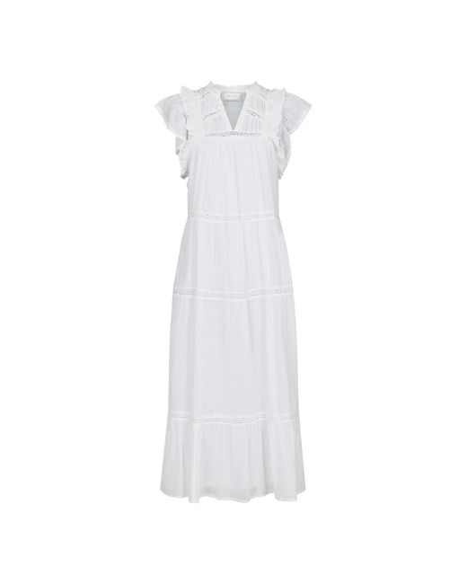 Neo Noir Kleedjes ,Wit ,Witte Voile Jurk Model 162046 in het White