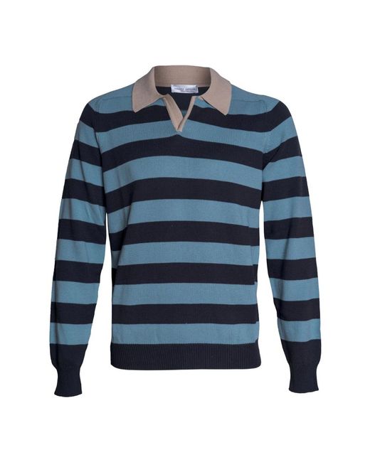 Roberto Collina Blue Polo Shirts for men
