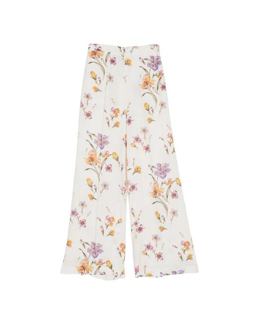 Twinset White Blumenmuster palazzo hose