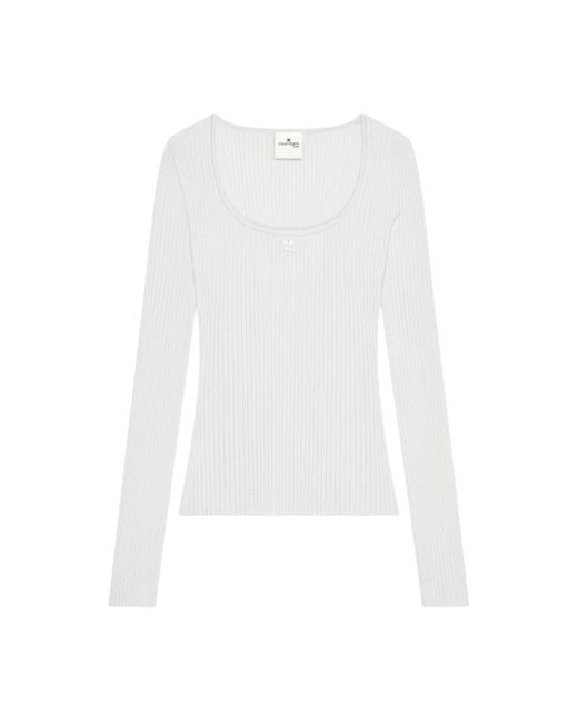Courreges White Round-Neck Knitwear