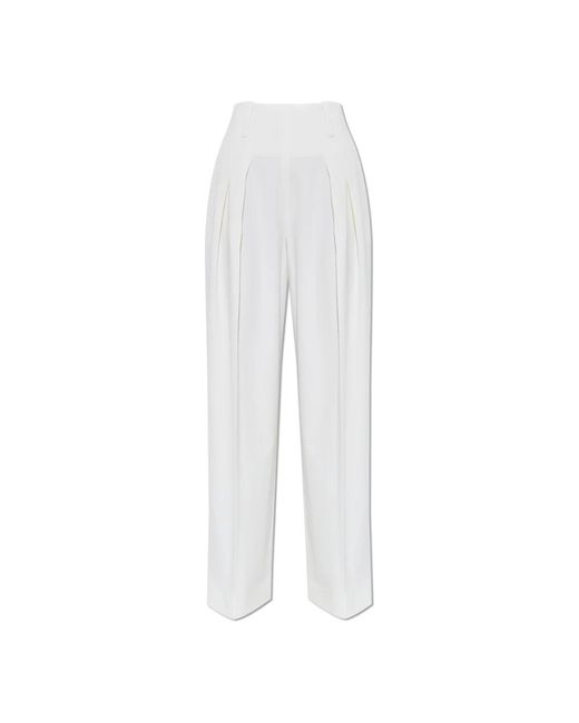 Victoria Beckham Straight Trousers in het White