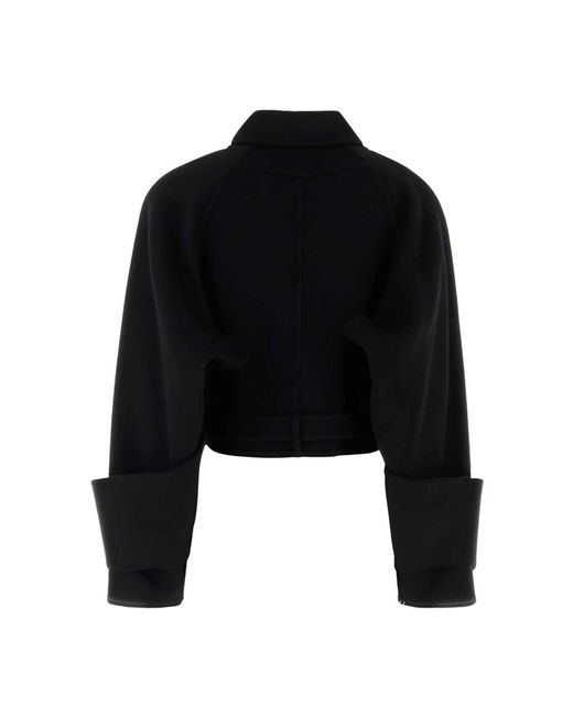 Chloé Jassen ,Zwart ,Wol Cropped Jas Van Double-Face Wol in het Black