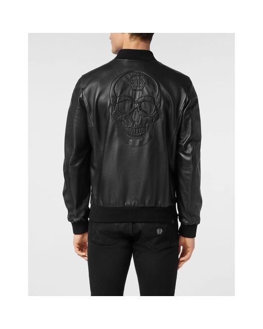 Leather Jackets Philipp Plein de hombre de color Black