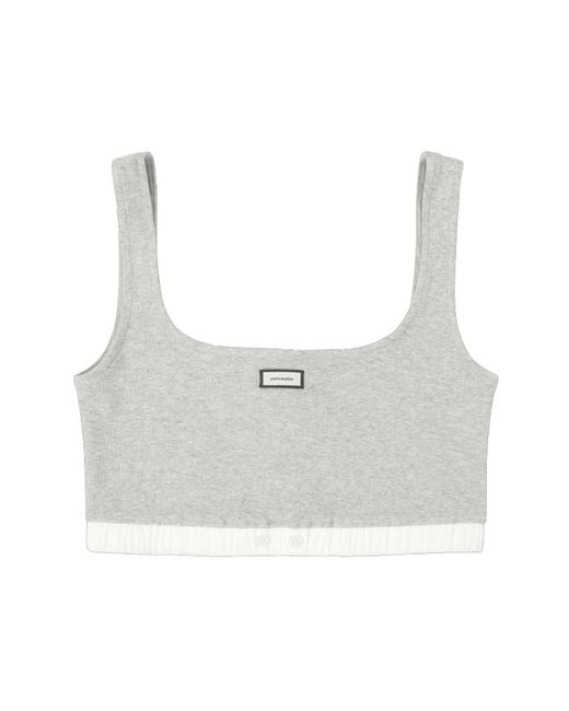 Entire studios Fitness ,Grijs ,Katoen Cotton Strap Top in het Gray