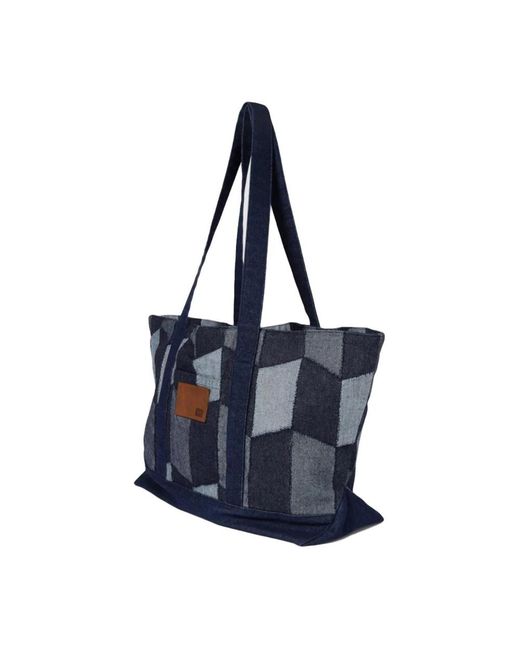 Huf Blue Patchwork Denim Tote