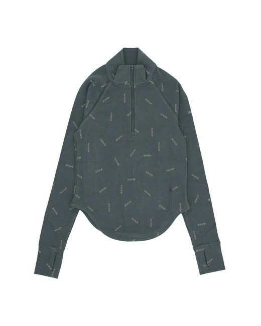 Nike Gray Vintage Half-Zip Langarm-T-Shirt