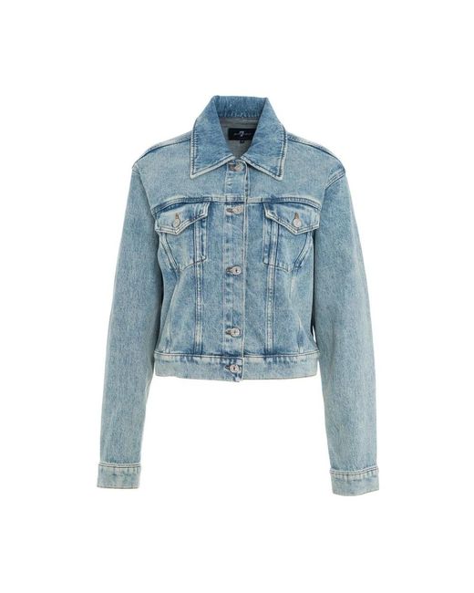 7 For All Mankind Blue Denim Jackets