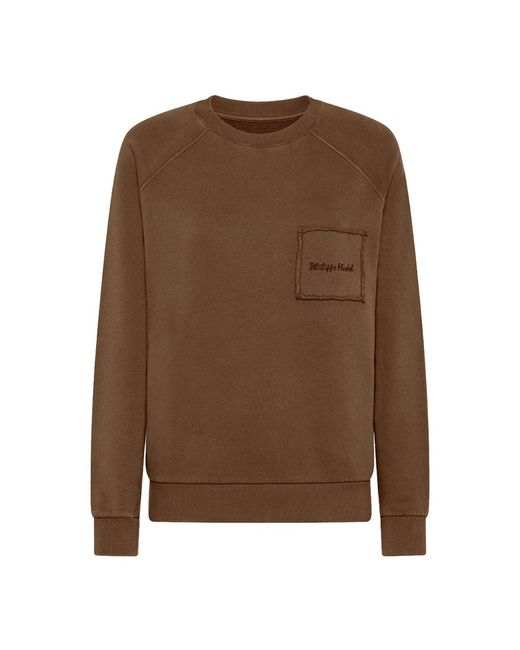 Philippe Model Hoodies & Sweatvesten ,Bruin ,Katoen Ronde Hals in het Brown