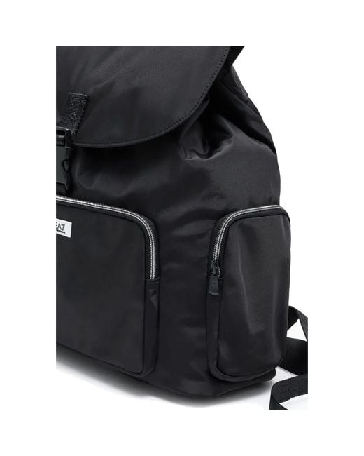 EA7 Black Backpacks for men