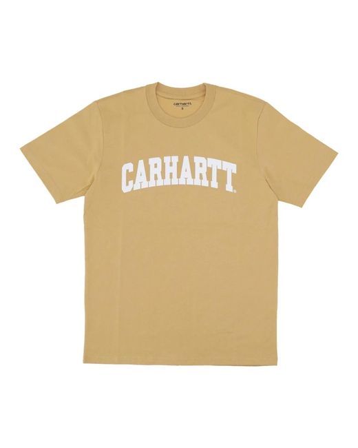 Carhartt University Tee Bourbon/Wit Korte Mouw T-Shirt in het Natural voor heren