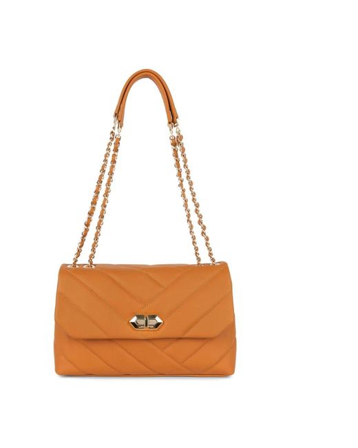 Lancaster Tassen ,Oranje ,Leer Shoulder Bags in het Brown