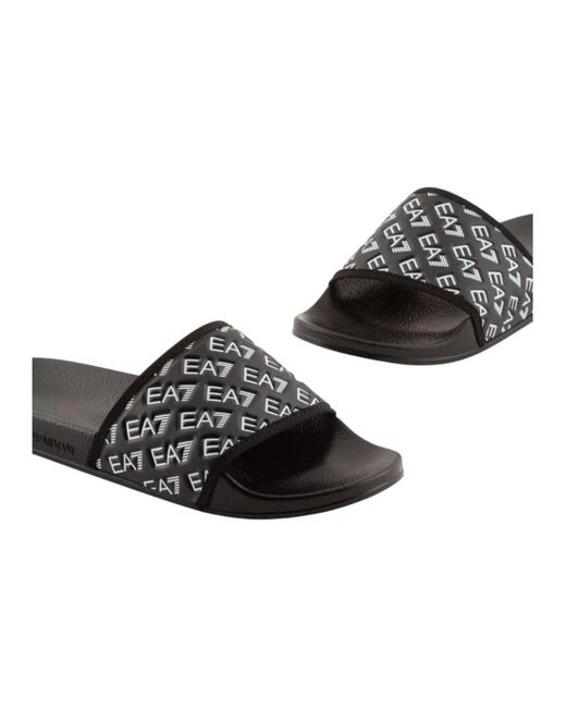 EA7 Black Sliders for men