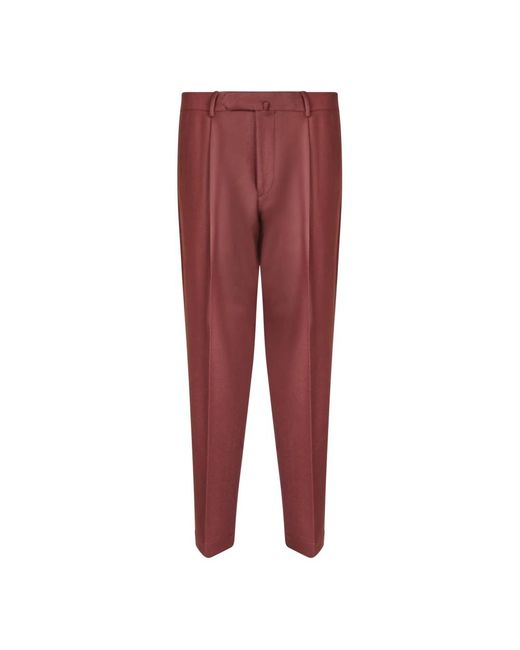 Pantaloni marroni aw23 abbigliamento uomo di Dell'Oglio in Red da Uomo