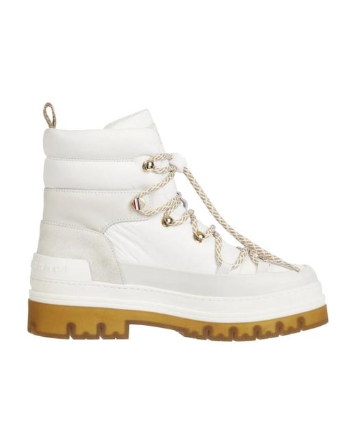 Tommy Hilfiger White Lace-Up Boots