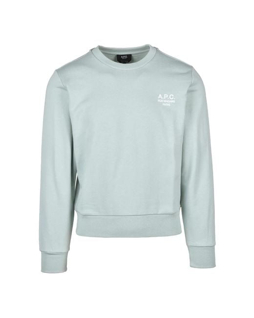 A.P.C. Hoodies & Sweatvesten ,Groen ,Katoen Felpa Corta in het Blue voor heren