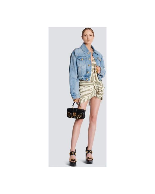 Balmain Natural Draped Zebra Print Dress