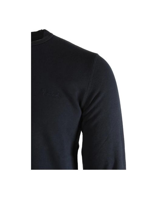 Woolrich Logo Script Crewneck in het Black voor heren