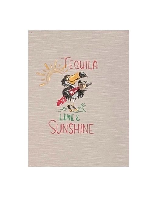Bob Tops ,Grijs ,Katoen Handgeschilderd Raaf Tequila T-Shirt in het Gray voor heren