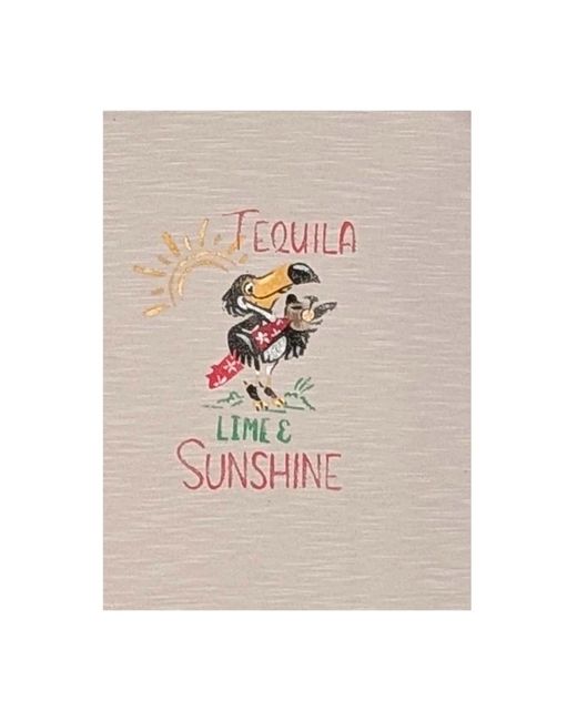 Bob Tops ,Grijs ,Katoen Handgeschilderd Raaf Tequila T-Shirt in het Gray voor heren
