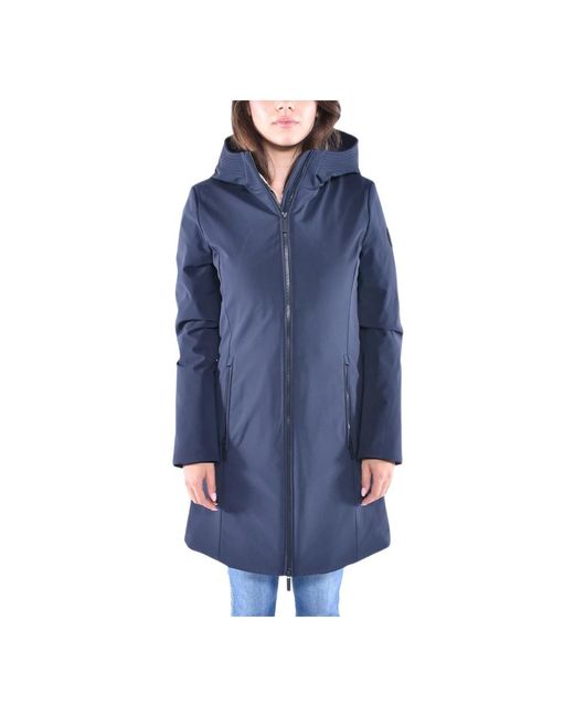 Woolrich Jassen ,Blauw ,Polyester High-Performance Softs Dons Parka in het Blue
