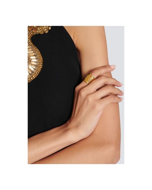 Balmain Accessoires ,Geel ,Buisvormige Ring in het Metallic