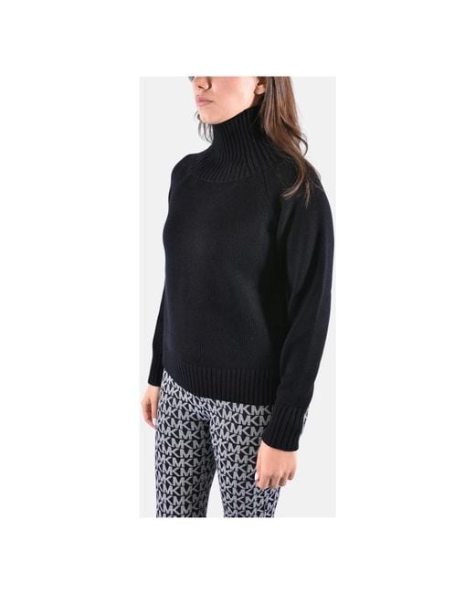 Michael Kors Merino Wol Coltrui Sweater in het Black