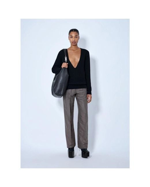 Rick Owens Black V-Neck Knitwear