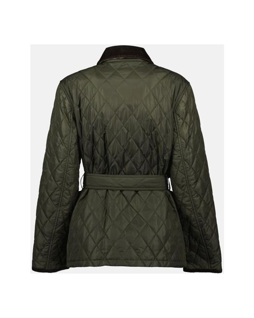 Burberry Jassen ,Groen ,Leer Gewatteerde Khaki Jas Met Riem in het Green