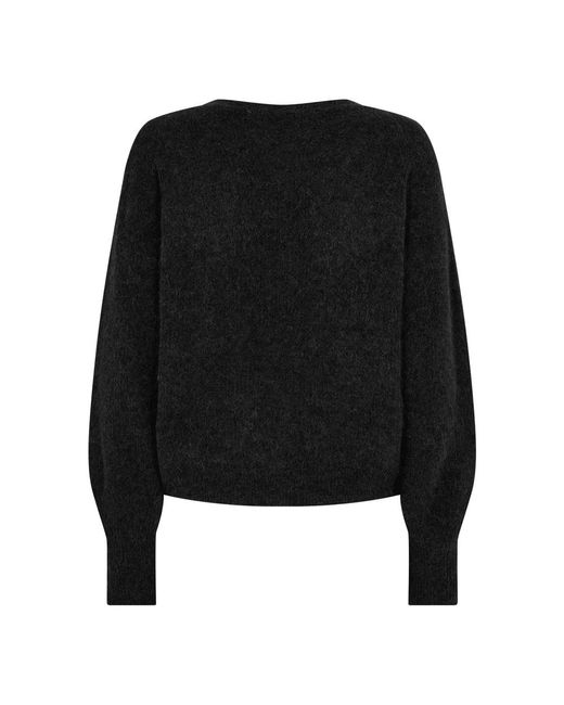 Mos Mosh Truien & Vesten ,Zwart ,Wol Zwarte V-Hals Gebreide Vest in het Black