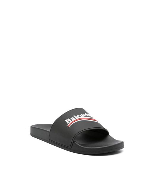 Balenciaga Black Sliders for men
