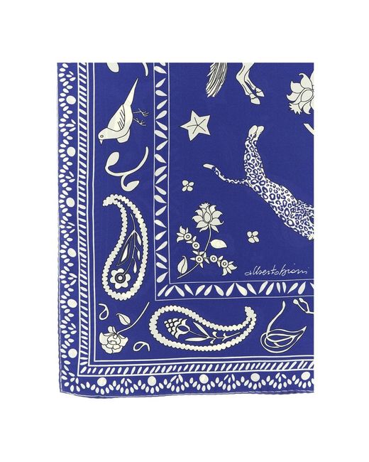 Alberto Biani Blue Silk Scarves