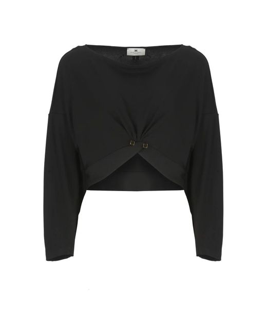 Elisabetta Franchi Black Long Sleeve Tops