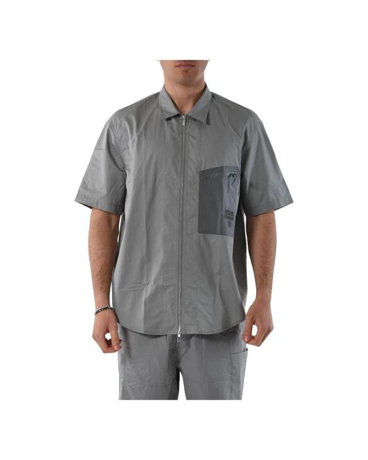 Armani Exchange Baumwollhemd mit reißverschluss in Gray für Herren