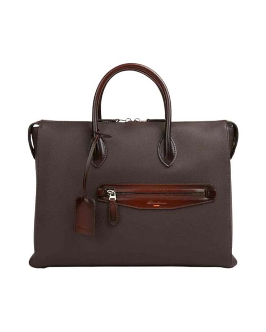 Santoni Brown Handbags for men