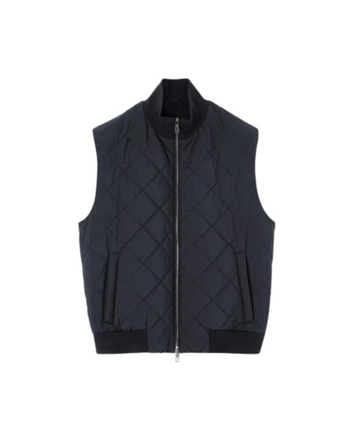 Loro Piana Jassen ,Blauw ,Blauwe Gewatteerde Vest Met Hoge Hals in het Blue voor heren