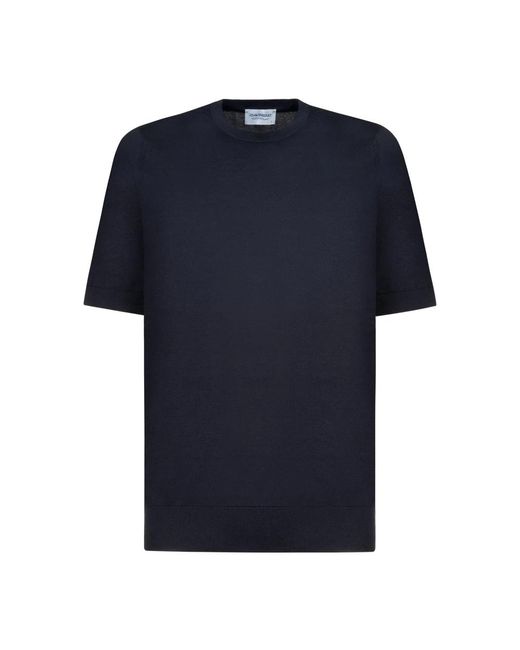 Magliette in cotone nero kempton di John Smedley in Blue da Uomo