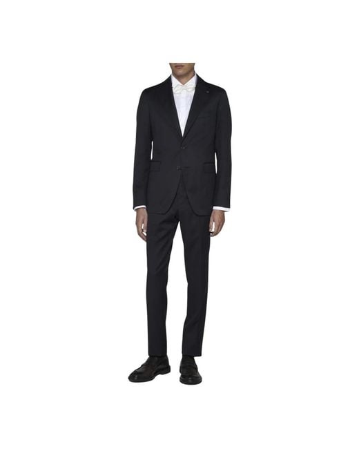 Tagliatore Black Single Breasted Suits for men