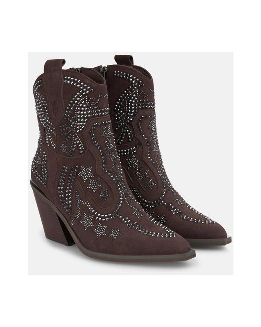 Alma En Pena. Brown Cowboy & Biker Boots