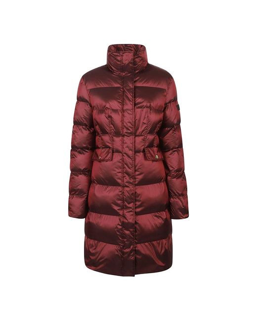 Pinko Jassen ,Rood ,Leer Usoa Down Jacket in het Red