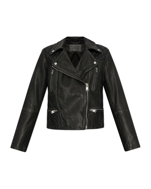 AllSaints Jassen ,Zwart ,Leer Leren Jack Cargo in het Black
