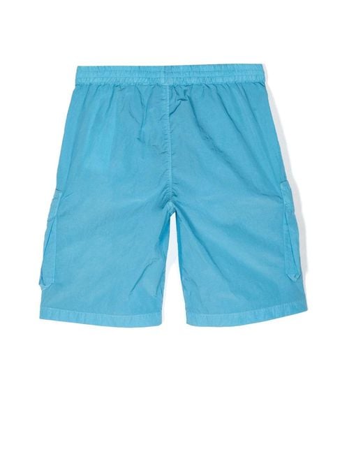 C P Company Blaue nylon regular fit shorts in Blue für Herren