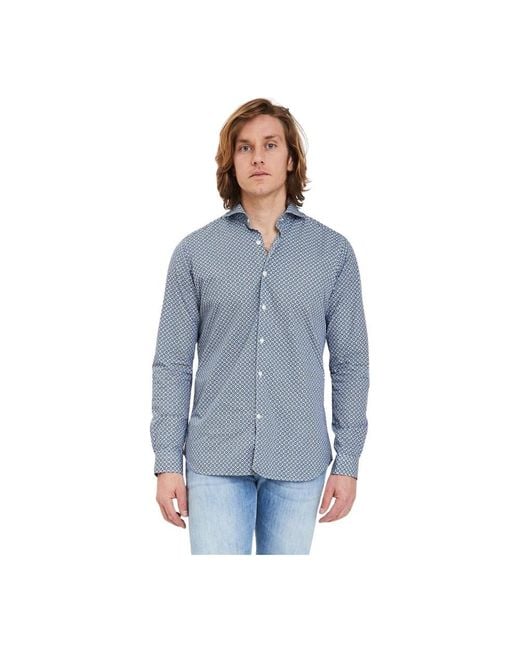 Tintoria Mattei 954 Blue Casual Shirts for men